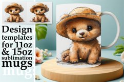 Adorable Animals Mug Wrap - Watercolor Spring Art Product Image 1