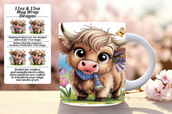 DYNAMIC PNG for 11oz Mug Wrap , Cute Cow Product Image 1