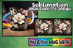 Playful dreams sublimation mug wrap, Leopard Prints Product Image 1