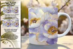 Trendy 15oz Mug Wrap Png Template , 3D Flower Product Image 1