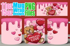 Inspired dreams sublimation mug wrap, Love Bear Product Image 1