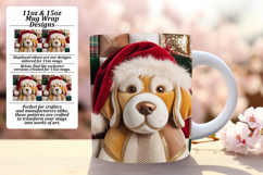 Whimsical 15oz Mug Wrap Png Artwork , Holiday Pets Product Image 1