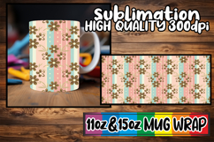 Happy dreams 11oz 15oz sublimation wrap, Gold Flower Product Image 1