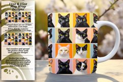 Playful Kitty Mug Art: Colorful Sublimation Design Product Image 1