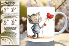 Feline Valentine Delights: Mug Wrap Sublimation Art Product Image 1