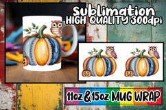 Heartfelt vibes 11oz 15oz sublimation wrap, Pumpkin Watercol Product Image 1