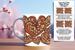 Heart Pattern Mug Wrap Sublimation Design 11oz 15oz Product Image 1