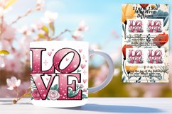 Lovely 11oz Mug Wrap Png Template , Valentines Product Image 1