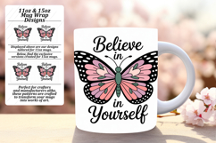 Stylish 11oz Mug Wrap Png Artwork , Butterfly Product Image 1