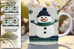 Charming 11oz Mug Wrap Png Template , Snowman Product Image 1