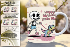 VIBRANT 15oz PNG Mug Wrap Design , Funny Skeleton Product Image 1