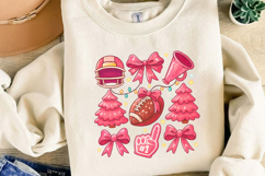 Pink Christmas Football Sublimation, Christmas Png Product Image 4