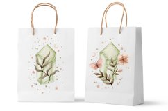 Watercolor crystals and plants clipart. Product Image 5