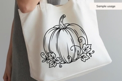 Hand Drawn Pumpkin SVG With Fall Leaves Product Image 4