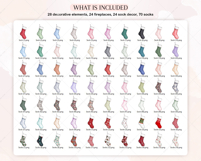 Christmas Socks DIY Clipart Set Portrait Creator Product Image 4