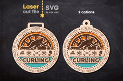 Curling Sport Medal SVG laser cut files for Glowforge Product Image 3