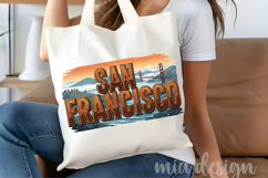 San Francisco PNG, Vintage Golden Gate Bridge Sublimation Product Image 4