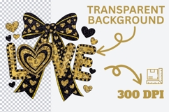 LOVE Valentine Glitter Bow Sublimation PNG Product Image 3