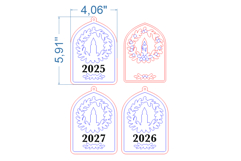 Christmas Ornament SVG laser cut files for Glowforge Product Image 4