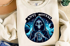 Anti Social Sublimation, Funny Skeleton Png Product Image 4