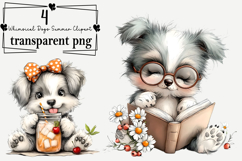 Whimsical Dogs Summer Clipart Watercolor PNG Product Image 1