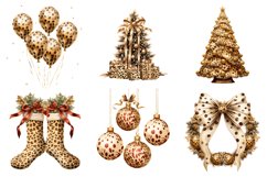 Leopard Print Christmas Clipart, Set of 20 Png Bundle Product Image 4