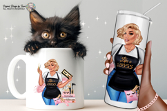 Boss Babe Lash Artist Blonde Woman PNG Sublimation Design Product Image 3