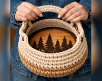 Round basket base 14 inch 35 cm laser cut digital file CNC Product Image 4