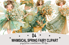 Whimsical Spring Fairy Clipart Watercolor PNG Product Image 1