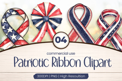 Patriotic Ribbon Clipart PNG Product Image 1