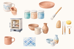Pottery Workshop Watercolor Clipart Product Image 4