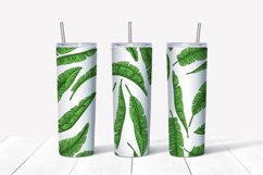 tropical leaves sublimation design. Skinny tumbler wrap Product Image 5