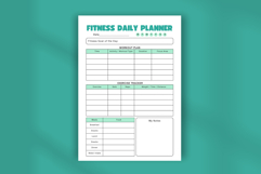 Fitness Daily Planner Editable Canva Workout &amp; Wellness Product Image 4