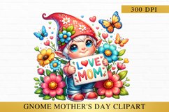 Cute gnome clipart, Gnome Mother&#039;s Day Product Image 1
