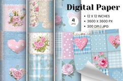 Flower Patchwork Quilt Pattern Background Gingham Wallpaper2 Product Image 1
