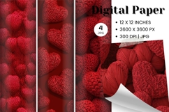 Heart Pattern Valentines Background Wallpaper Digital Paper Product Image 1