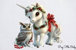 Christmas Unicorns Clipart PNG Product Image 1