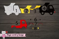 Yellow car candy dome svg, Truck Layered Paper Cut template Product Image 4