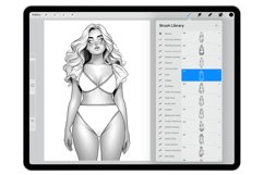 38 Procreate Plus Size Women Stamp Brushes Product Image 4