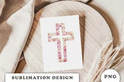 Watercolor Floral cross sublimation Png Product Image 4