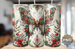 Christmas Butterfly Sublimation - 20 Oz Skinny Tumbler Product Image 1