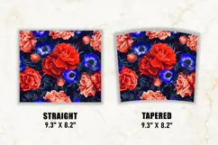 Carnation & Anemone Flower Tumbler Wrap | 20 oz tumbler wrap Product Image 2