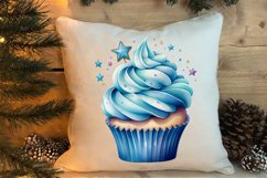 Blue Christmas Watercolor Clipart, Blue Christmas Sublimatio Product Image 4