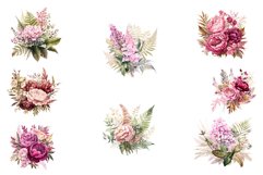 Watercolor Flowers Clipart Product Image 2