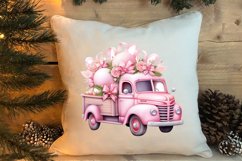 Pink Christmas Car clipart Sublimation, Christmas clipart Product Image 4