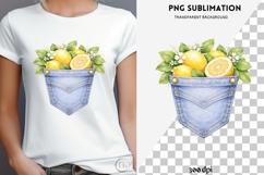 Denim pocket flowers png design for T-shirts Product Image 4