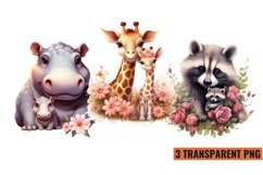 Mama And Baby Animals Clipart, Mama And Baby Animals Clipart Product Image 1