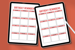 Yearly Birthday Reminder Planner Template | Digital Birthday Product Image 4