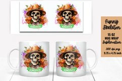Funny Skeleton Mug Wrap Sublimation, Mug Wrap PNG Product Image 1