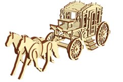 Carriage SVG laser cut file, Caravan wagon 3d puzzle file Product Image 5